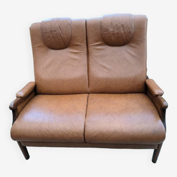 80s tan leather sofa