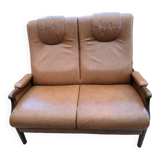 80s tan leather sofa