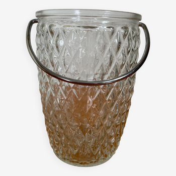 Vintage glass ice cube bucket