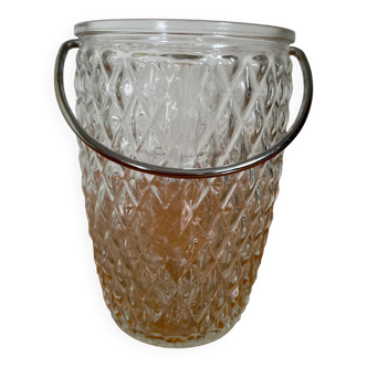 Vintage glass ice cube bucket
