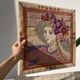 Vintage tapestry portrait of a woman