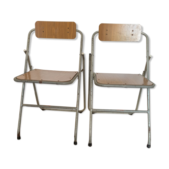 Pair of LALLEMAND folding chairs