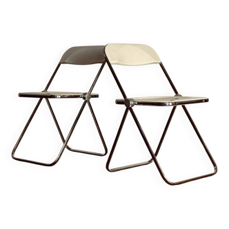 Ensemble de 2 chaises Plia par Giancarlo Piretti pour Castelli vintage