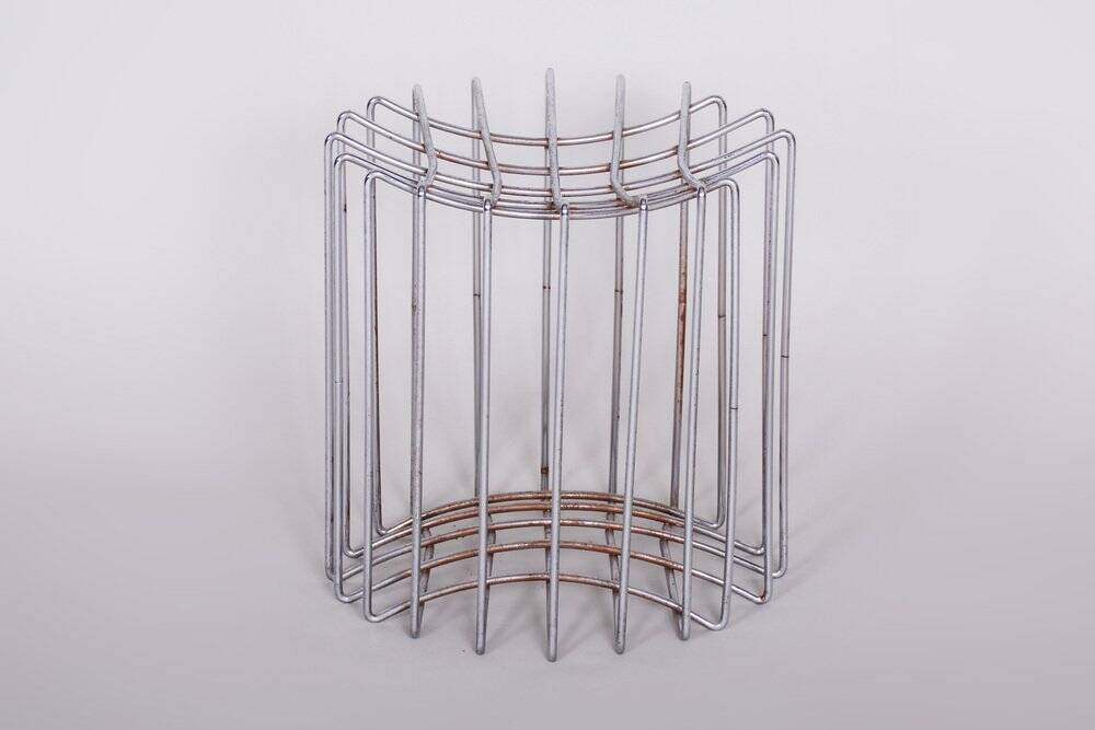 Mid-Century Round Stool in Chrome & Leather, Germany, 1960s