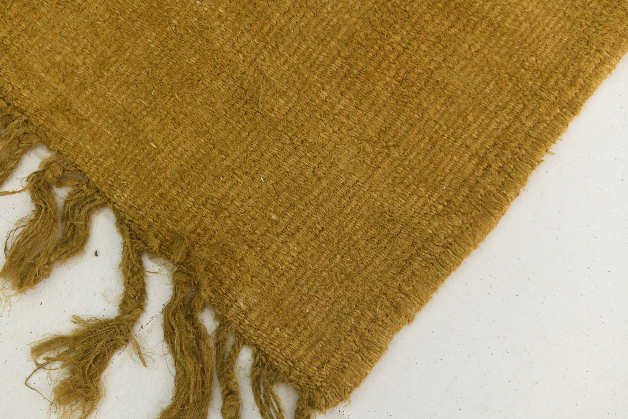 Turkish Dark Mustard Vintage Kilim Rug, 135x268Cm