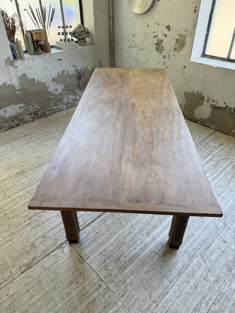 Country farmhouse table in solid beech and oak 2.5m XL