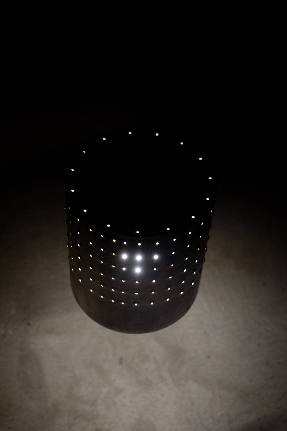 Industrial copper chandelier with patina France 1960