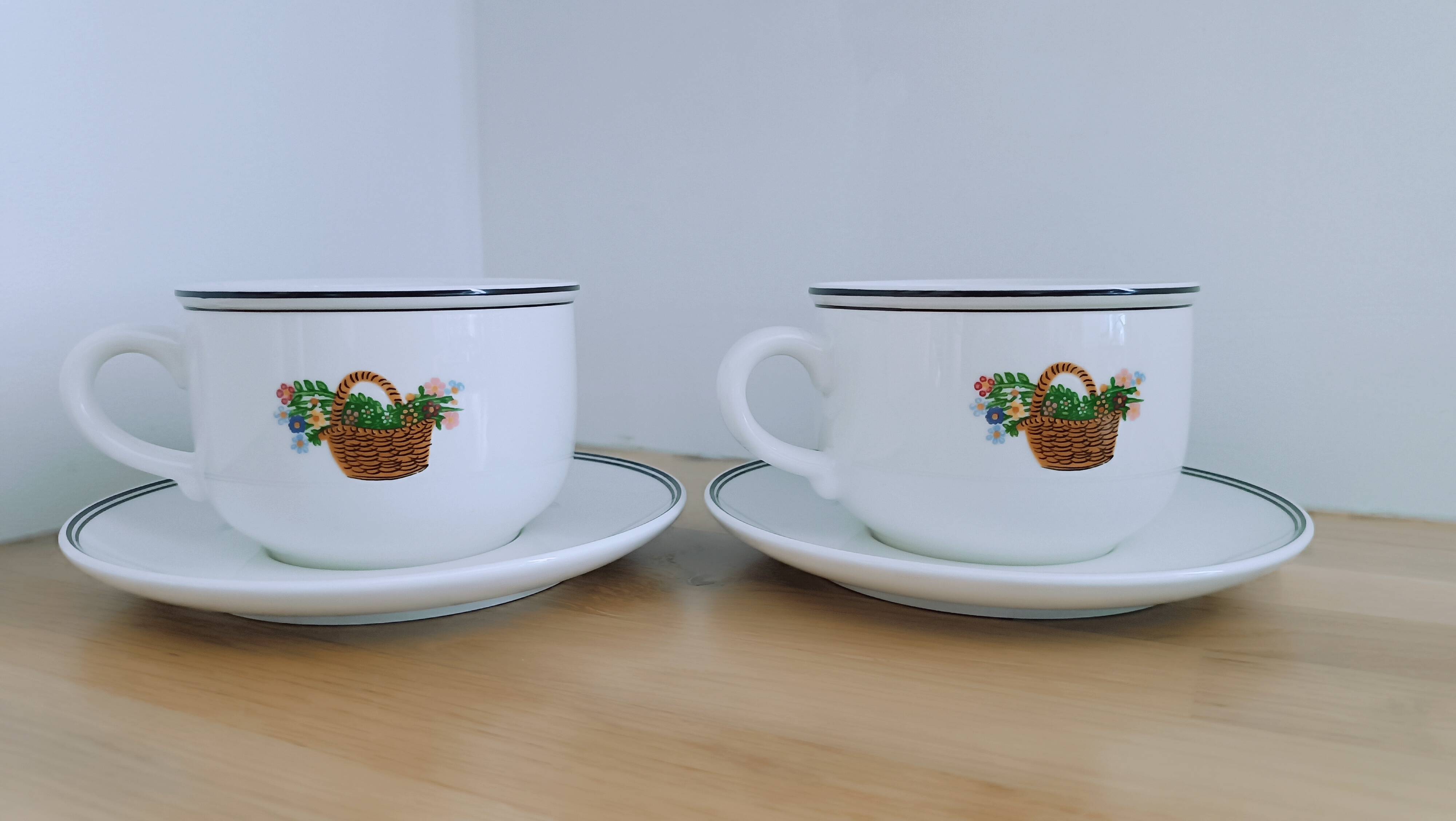 Cappuccino cups and saucers