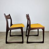 Pair of Danish Scandinavian chairs in rosewood, 1960s.