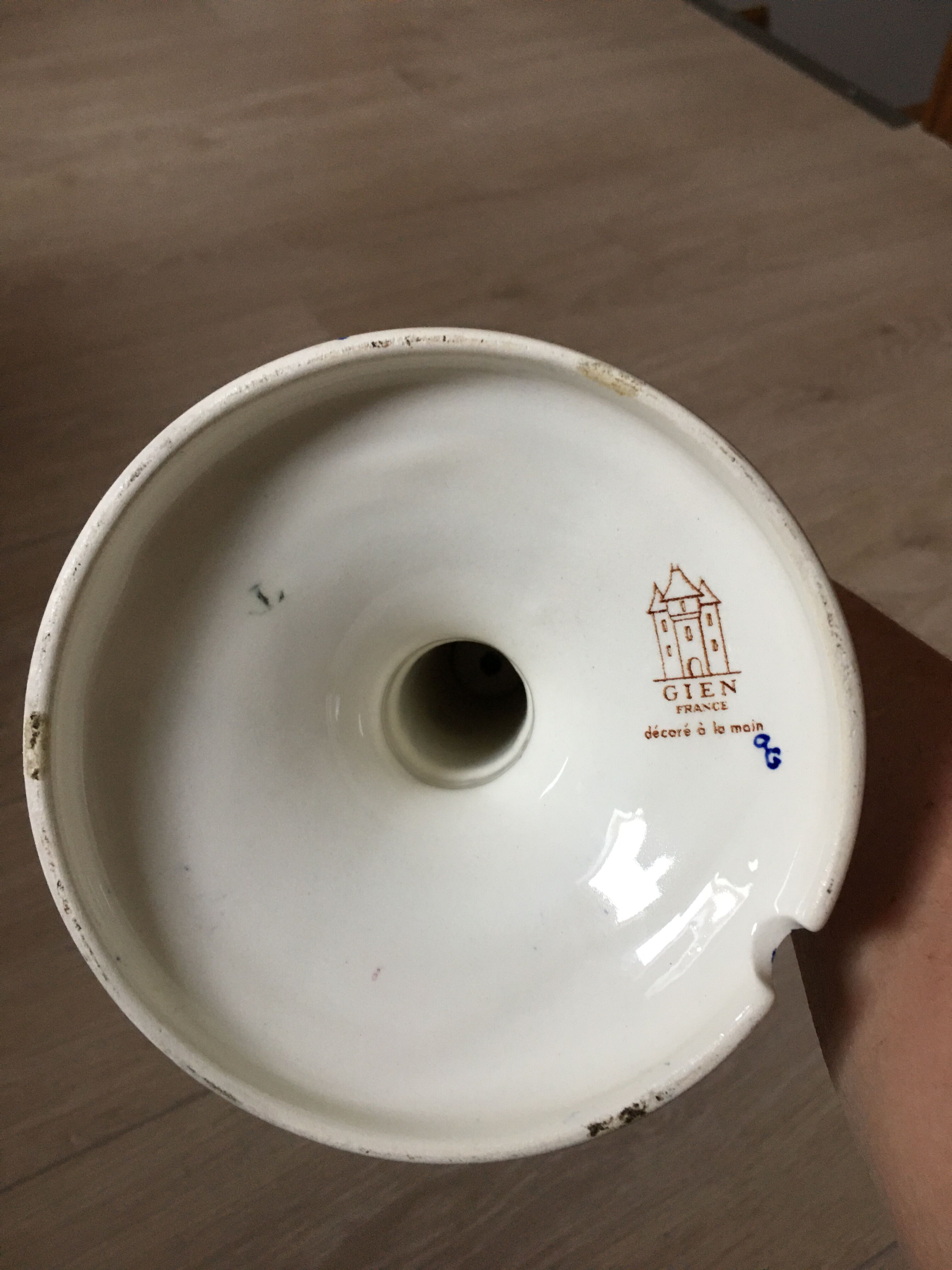 Gien ceramic candle holder