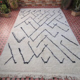 Beni ourain black-and-white carpet 315 x 189 cm