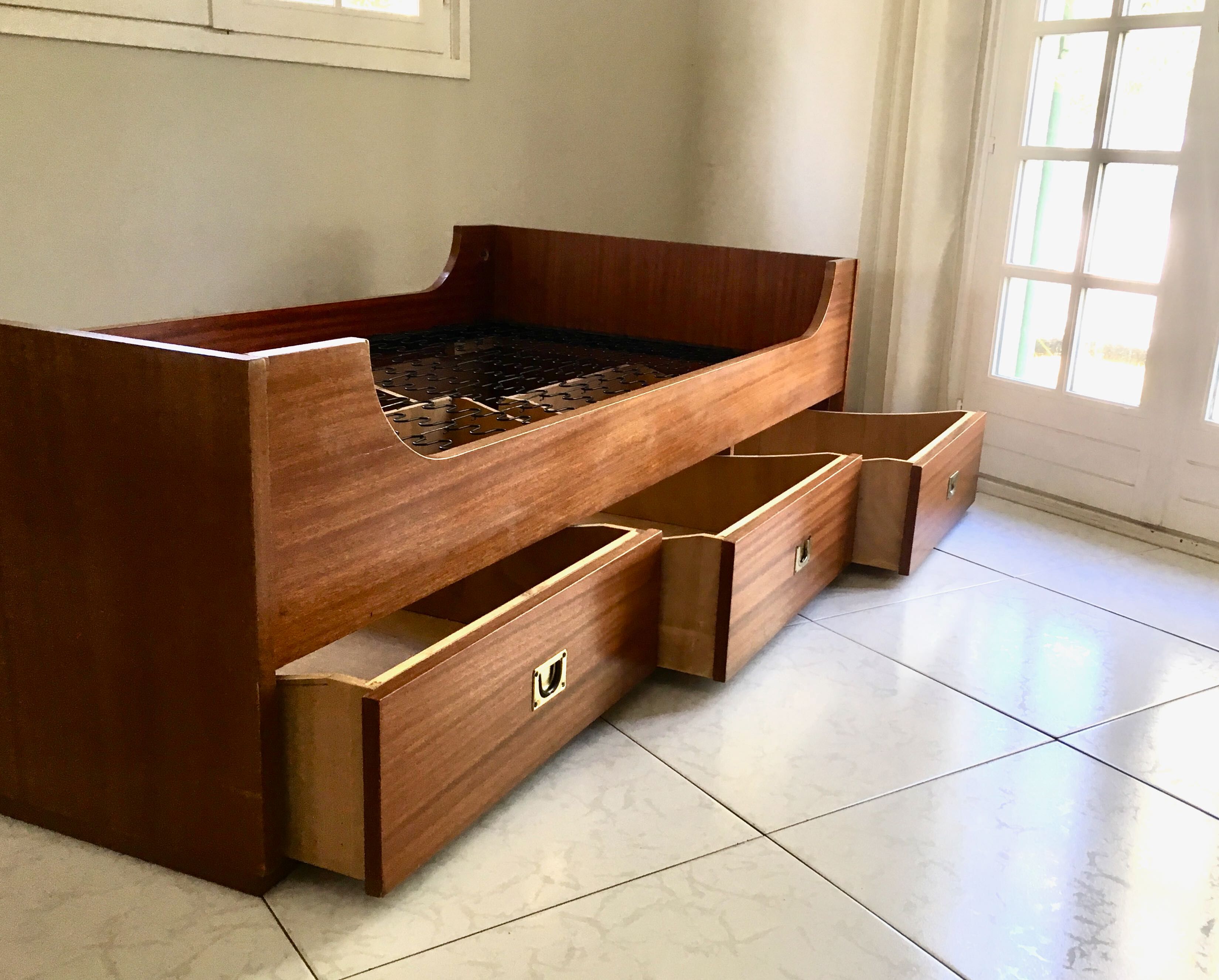 Scandinavian teak bed 70s-80s