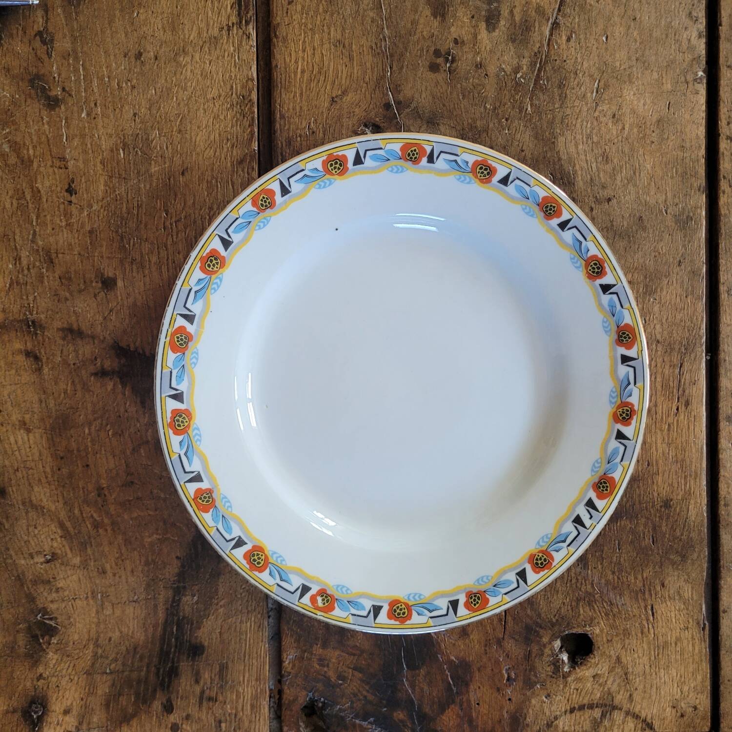 Round Art Deco plate MLV France 1930s