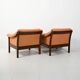 Pair of 1950s Scandinavian leather armchairs