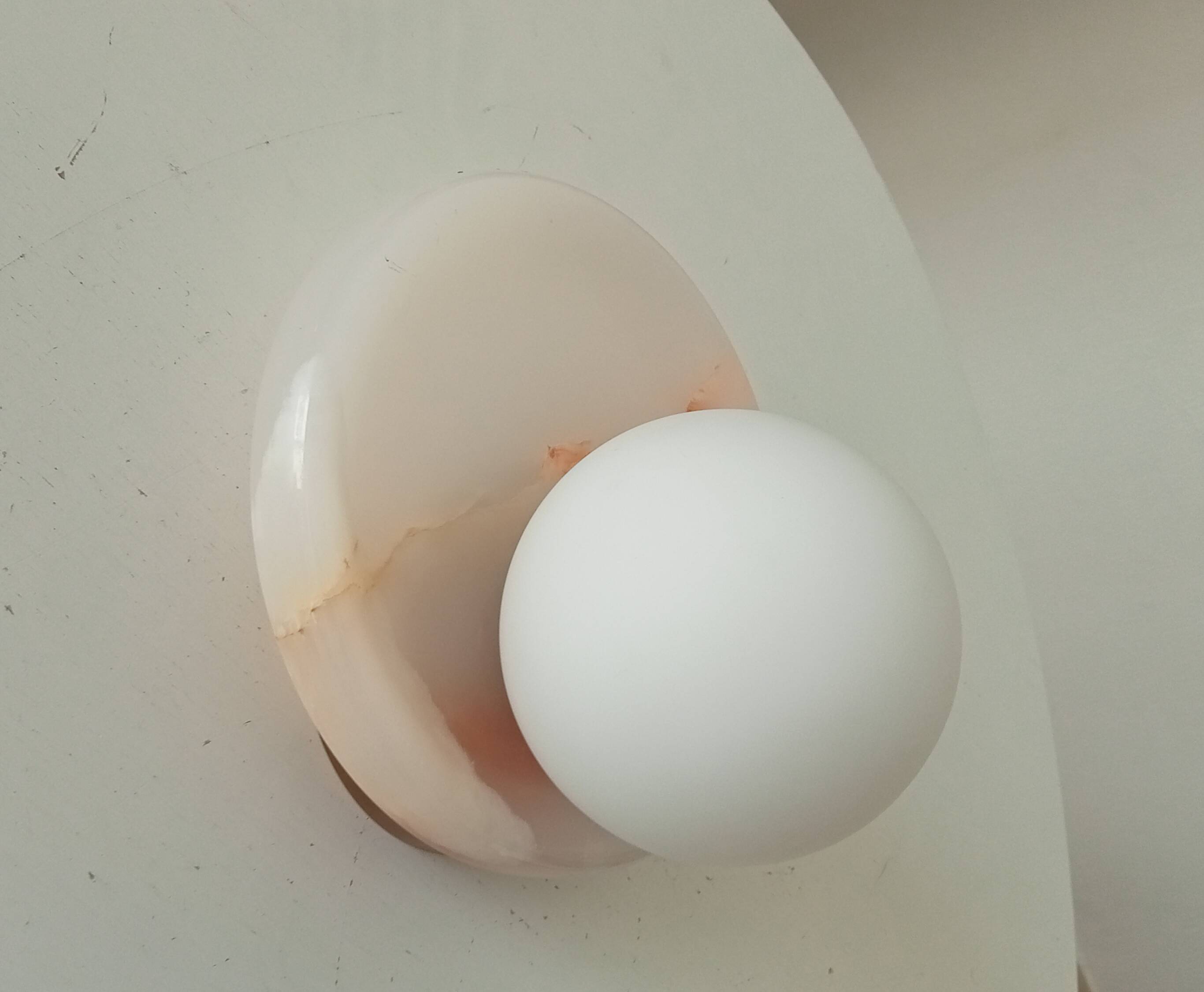 Pair of modern wall sconces Onyx and Opaline