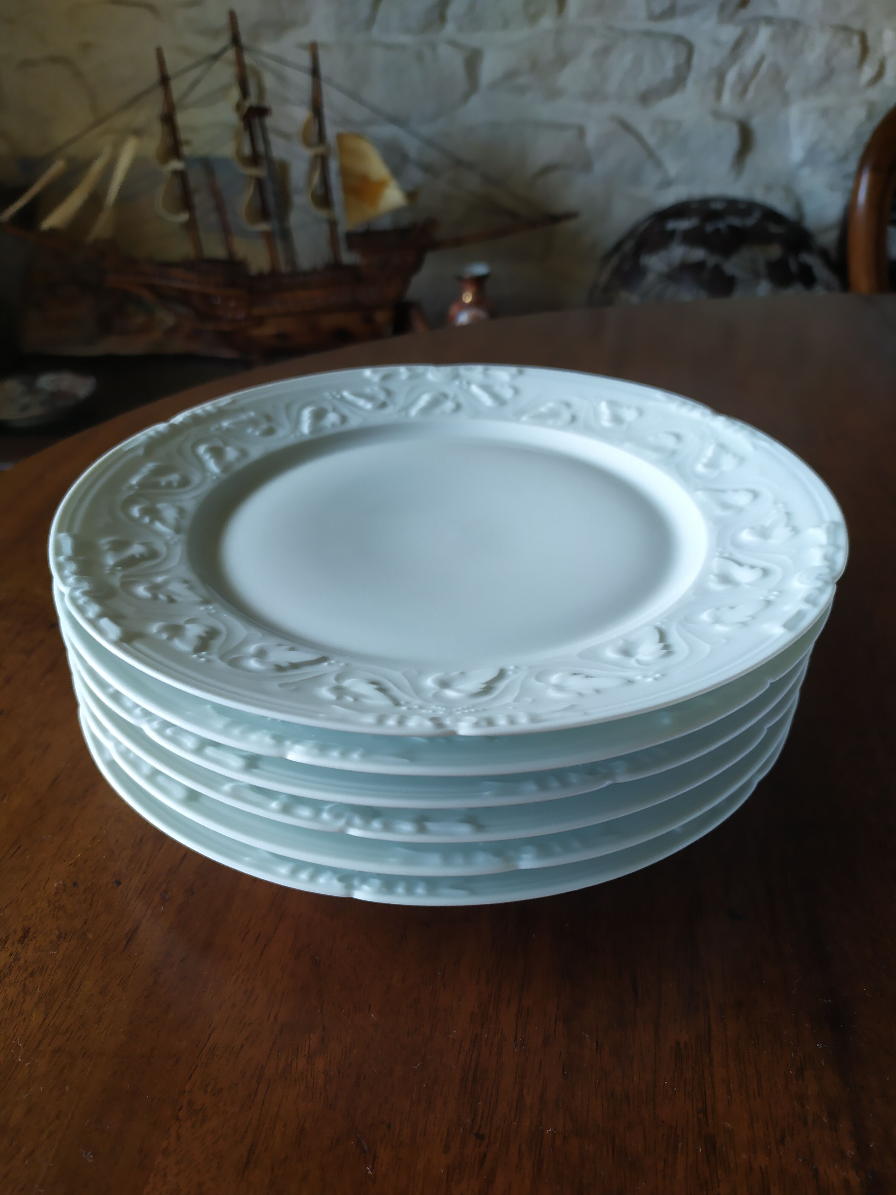 6 plates for dessert Haviland Charles field Imperatrice all wite