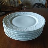6 plates for dessert Haviland Charles field Imperatrice all wite