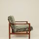 Vintage green jacquard armchair, mid-century modern design, 1965.