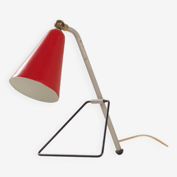 Lampe de table rouge par JJM Hoogervorst pour Anvia, 1950