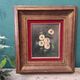 Vintage French oil painting of flowers, signed, on board