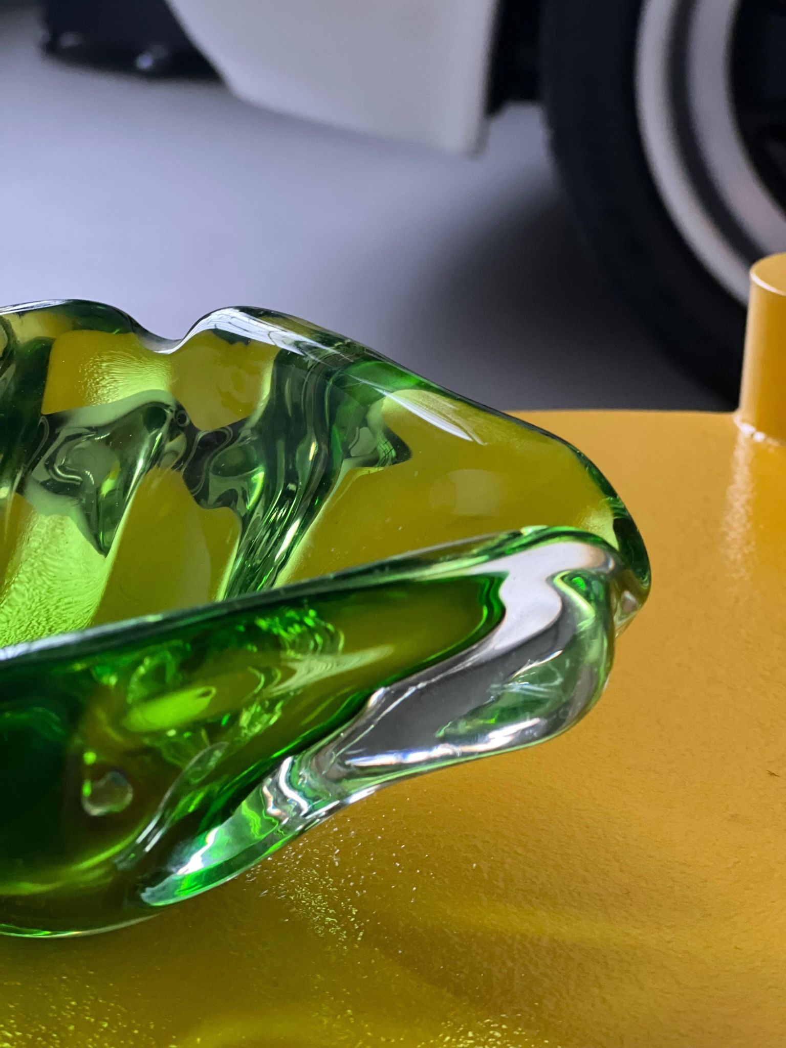Green Murano glass , 1960's contemporary glass hand made in Italy
