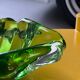 Verre de Murano vert, verre contemporain des années 1960 fabriqué à la main en Italie.