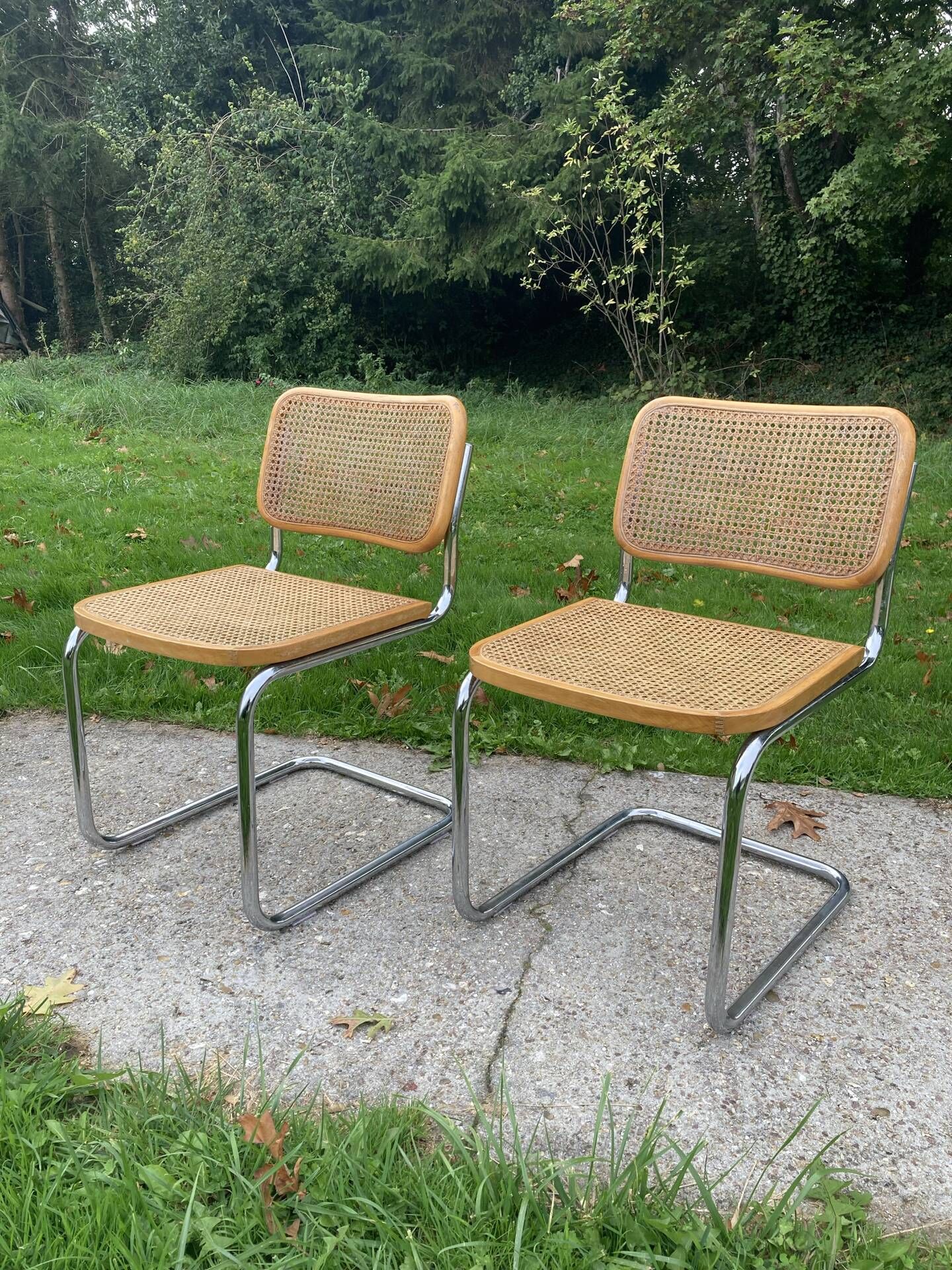 Cesca B32 chairs by Marcel Breuer