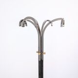 Italian design coat rack (H170) – travertine base & gunmetal chrome