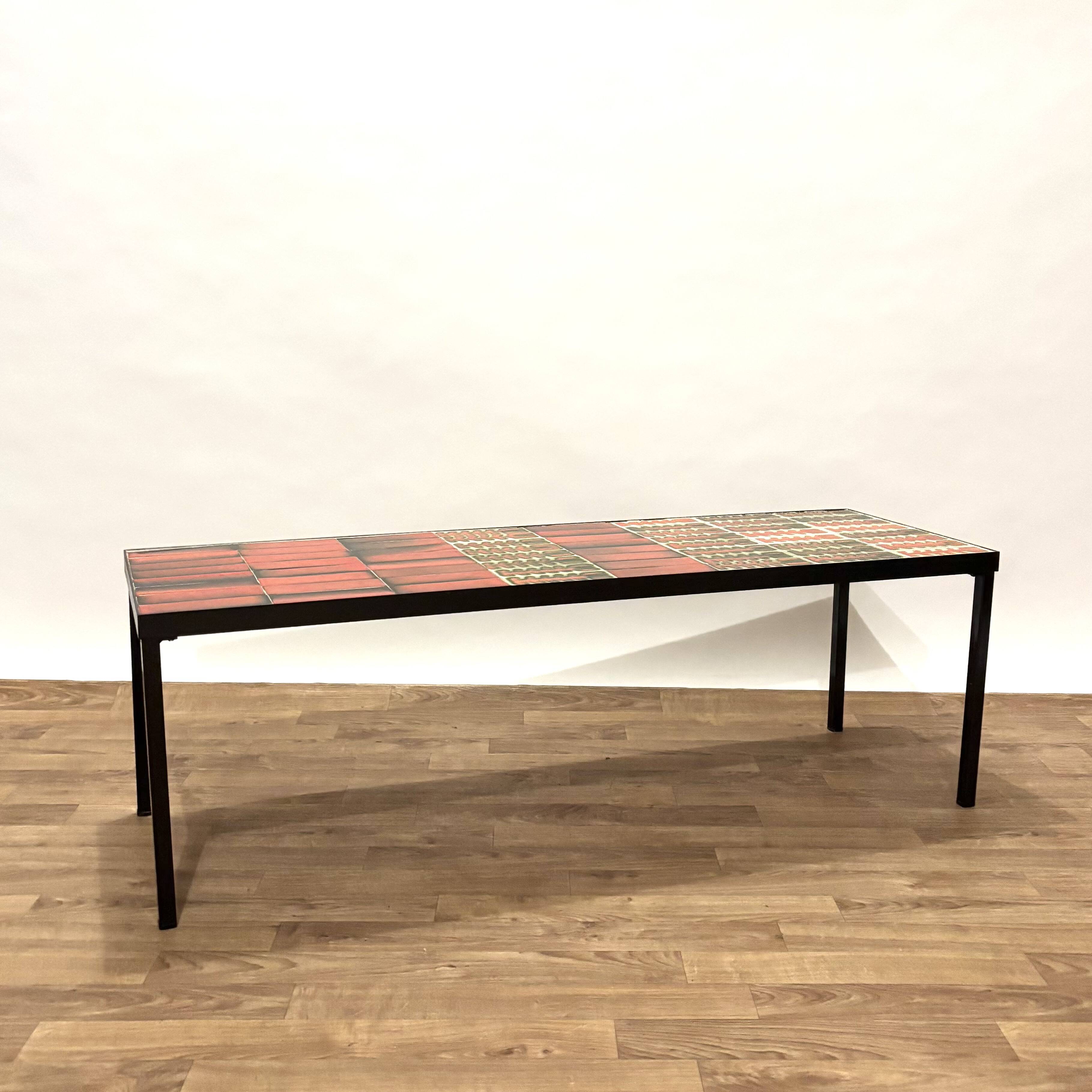 Coffee table by the ceramist Roiger Capron from the 1970s.