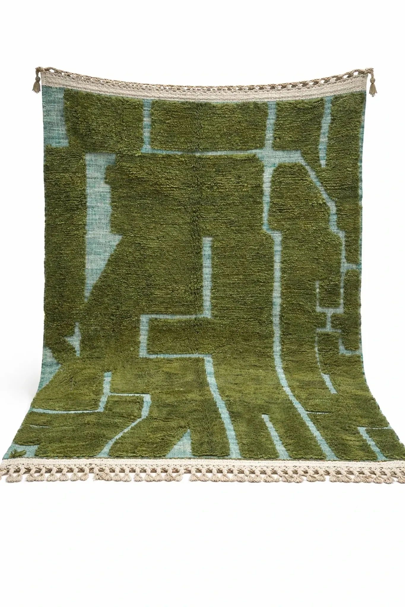 Thick Berber rug in wool – Abstract forest