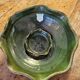 Green glazed terracotta poly-lobed bowl — Meyssac Art Pottery