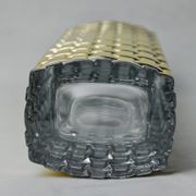 Golden Bamboo effect glass vase by Nachtmann, Germany, 1980