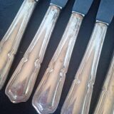 12 knives + silver metal punch from the 1950s