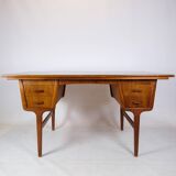 Desk Made In Teak Wood, Unique Design, Finnish From 1960s