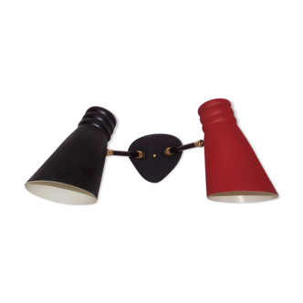 Double metal wall sconce from the 1950s