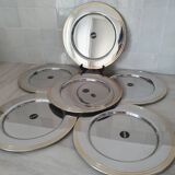 Alessi Ettore Sottsass / 6 large stainless steel presentation plates 18/10