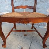 Mulched armchair with louis XV style headbands in solid wood