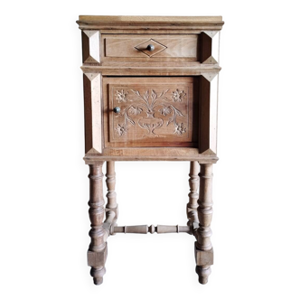 Old wooden bedside table