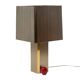 Grande lampe en métal brossé et laiton doré. Années 1970.
