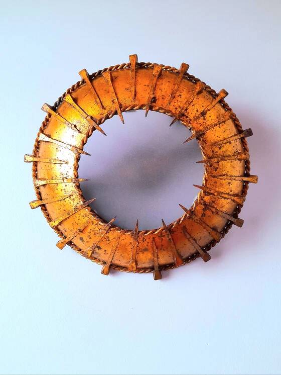 Brutalist sunburst wall light 1960