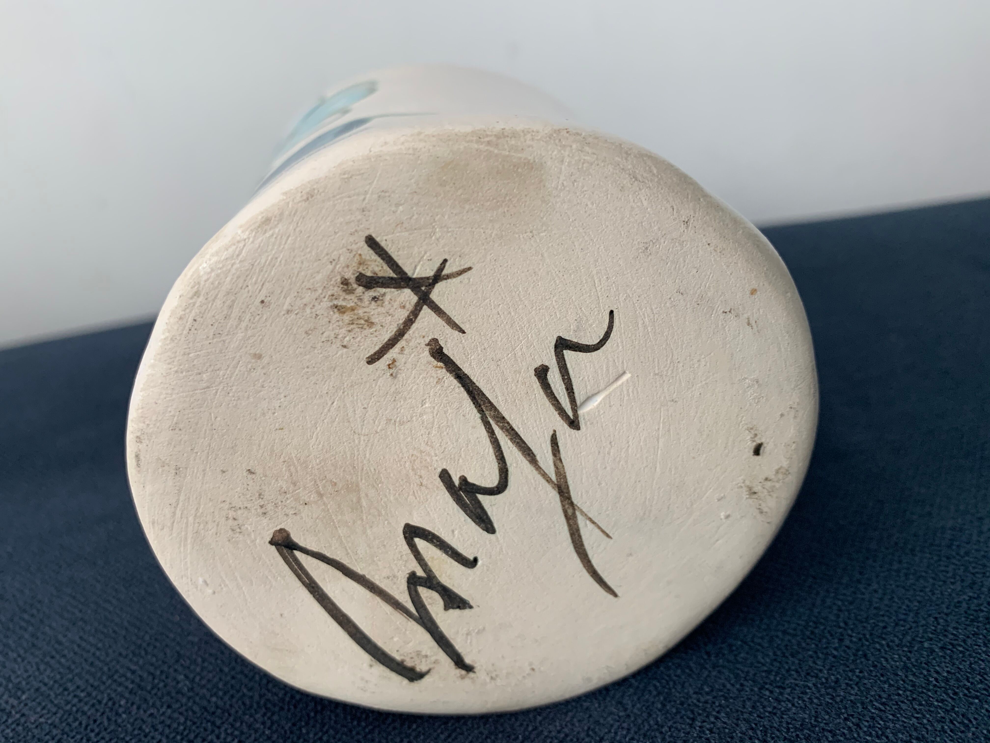 2 cups maja white and blue enamelled ceramic cups