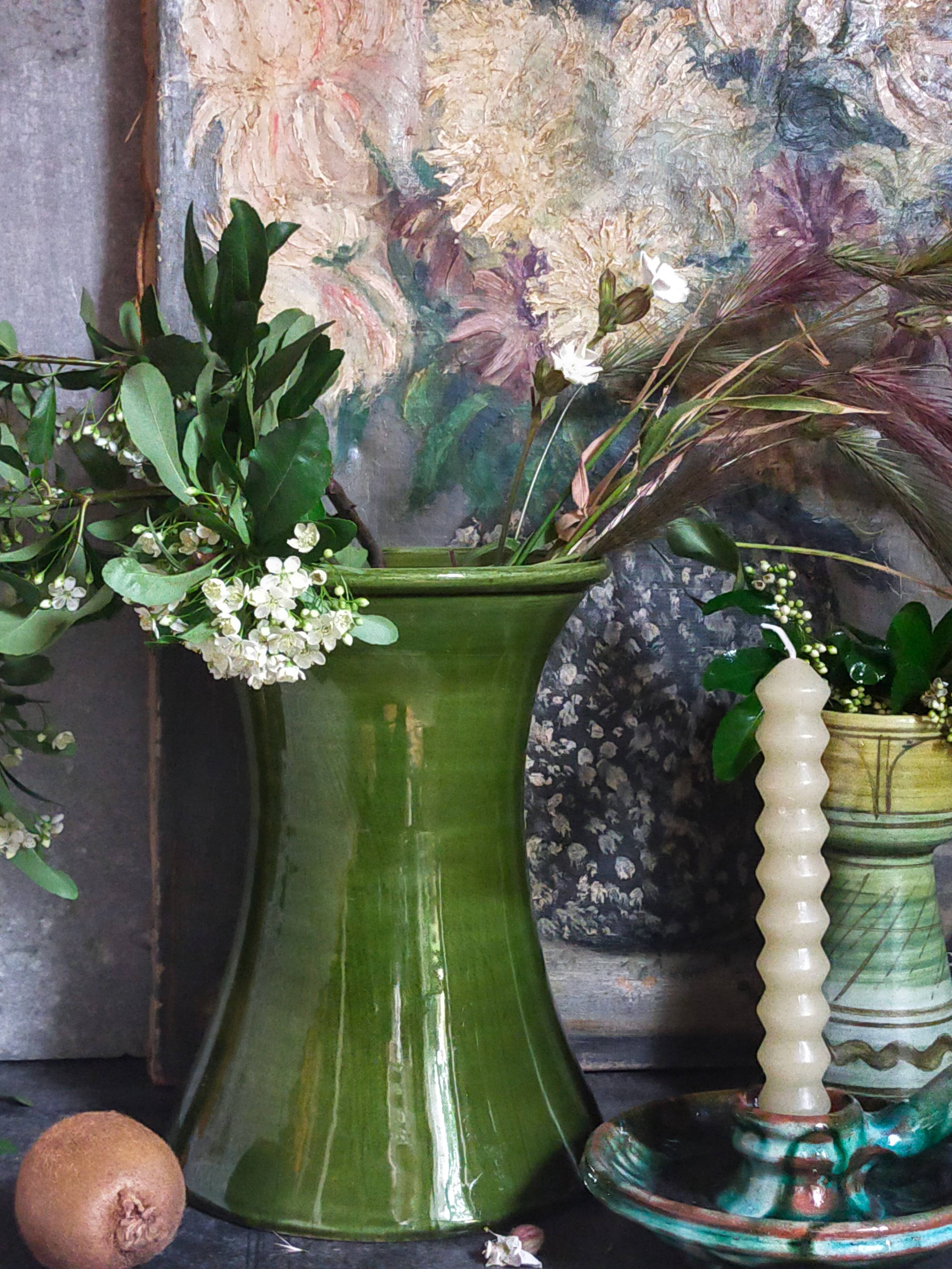 Vintage ceramic diabolo vase from the 1950s