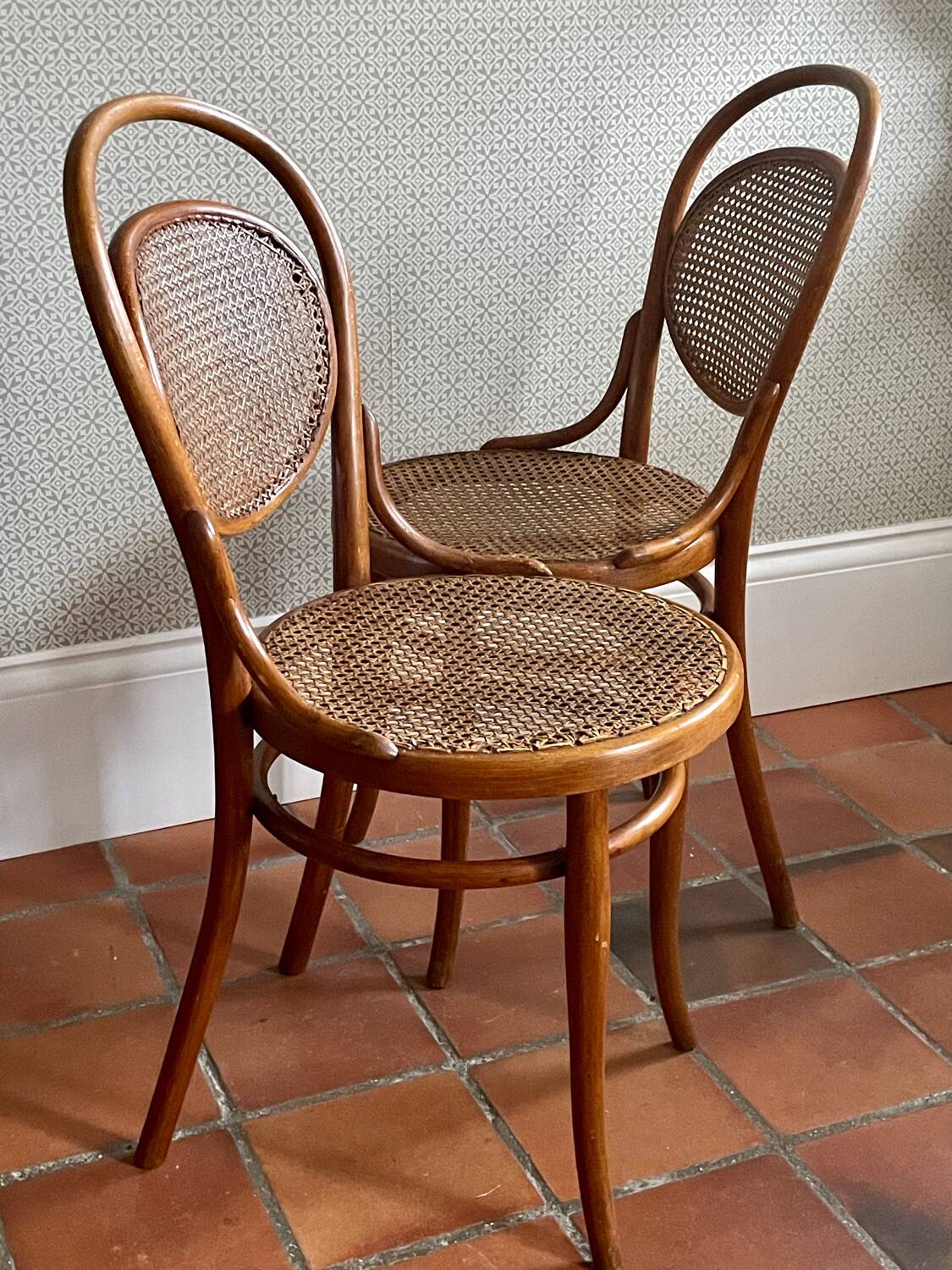 Set of 2 THONET Cane Bistro Chairs N°11 (circa 1900)
