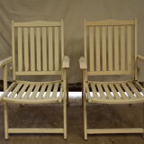 Set of 2 vintage folding armchairs