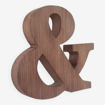 Letter &, wooden printing letter, wooden wall decoration, letter to place, decoration