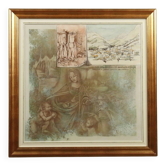 Modern painting signed Nevio Bedeschi "Relations For a Hypothesis" 1987