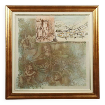 Modern painting signed Nevio Bedeschi "Relations For a Hypothesis" 1987