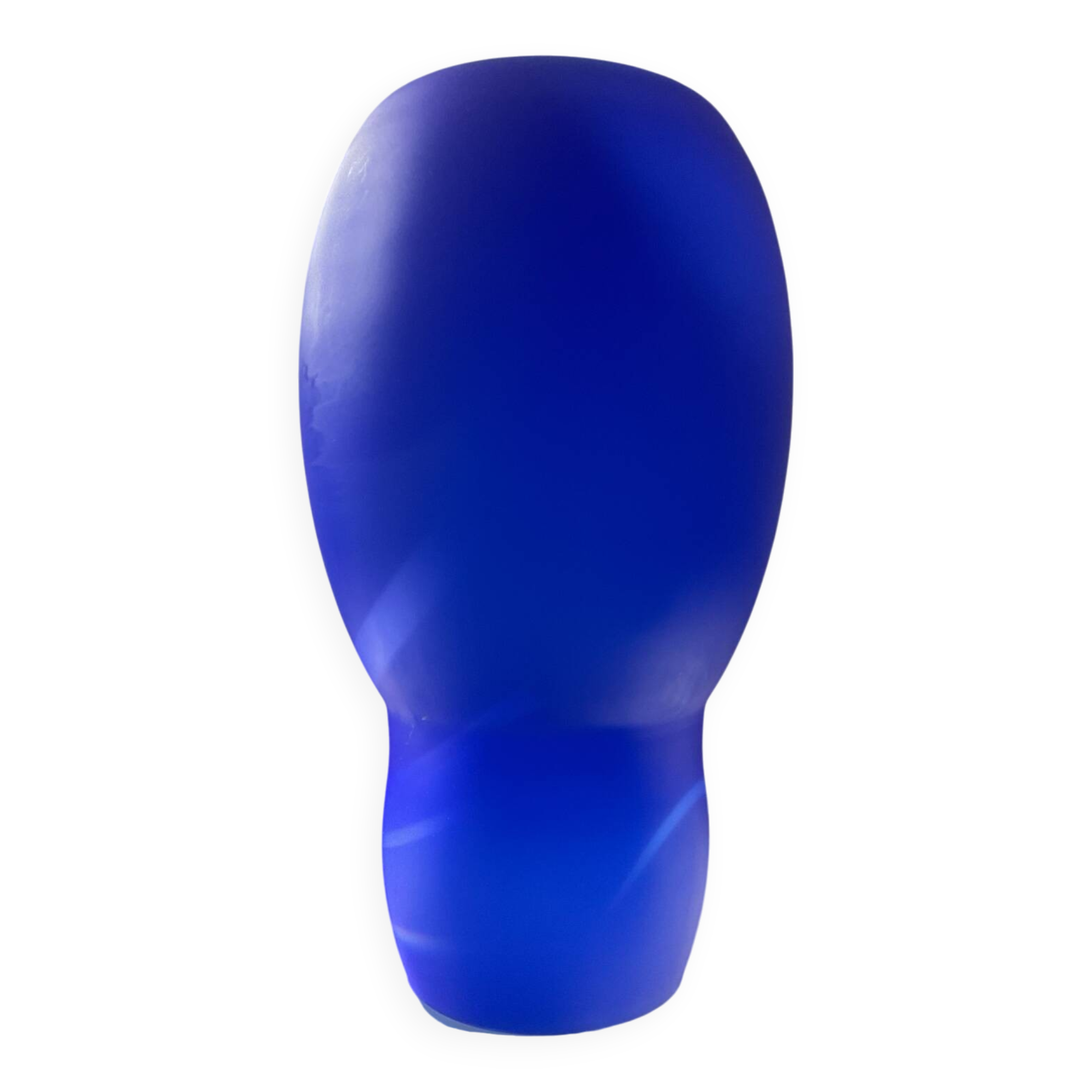 Lampe champignon en pâte de verre bleu et blanc