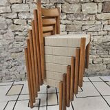 6 Scandinavian chairs 1960" braided straps