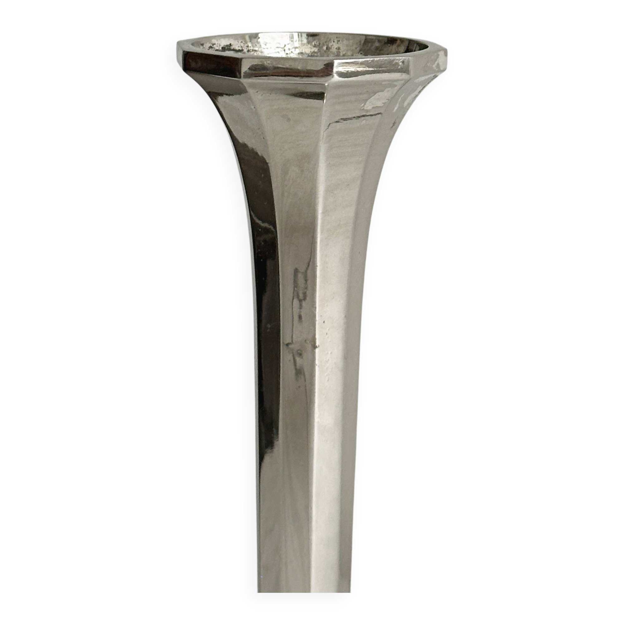 single flower vase or metal candlestick